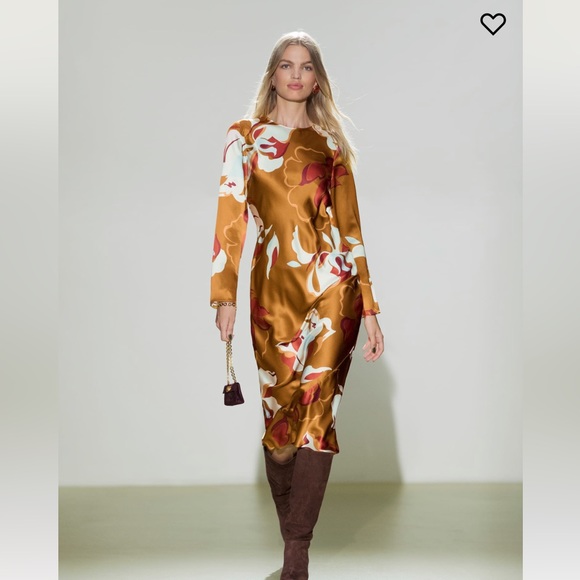 davina silk dress reformation Reformation Davina 100% Silk Dress in Sepia size L NWT